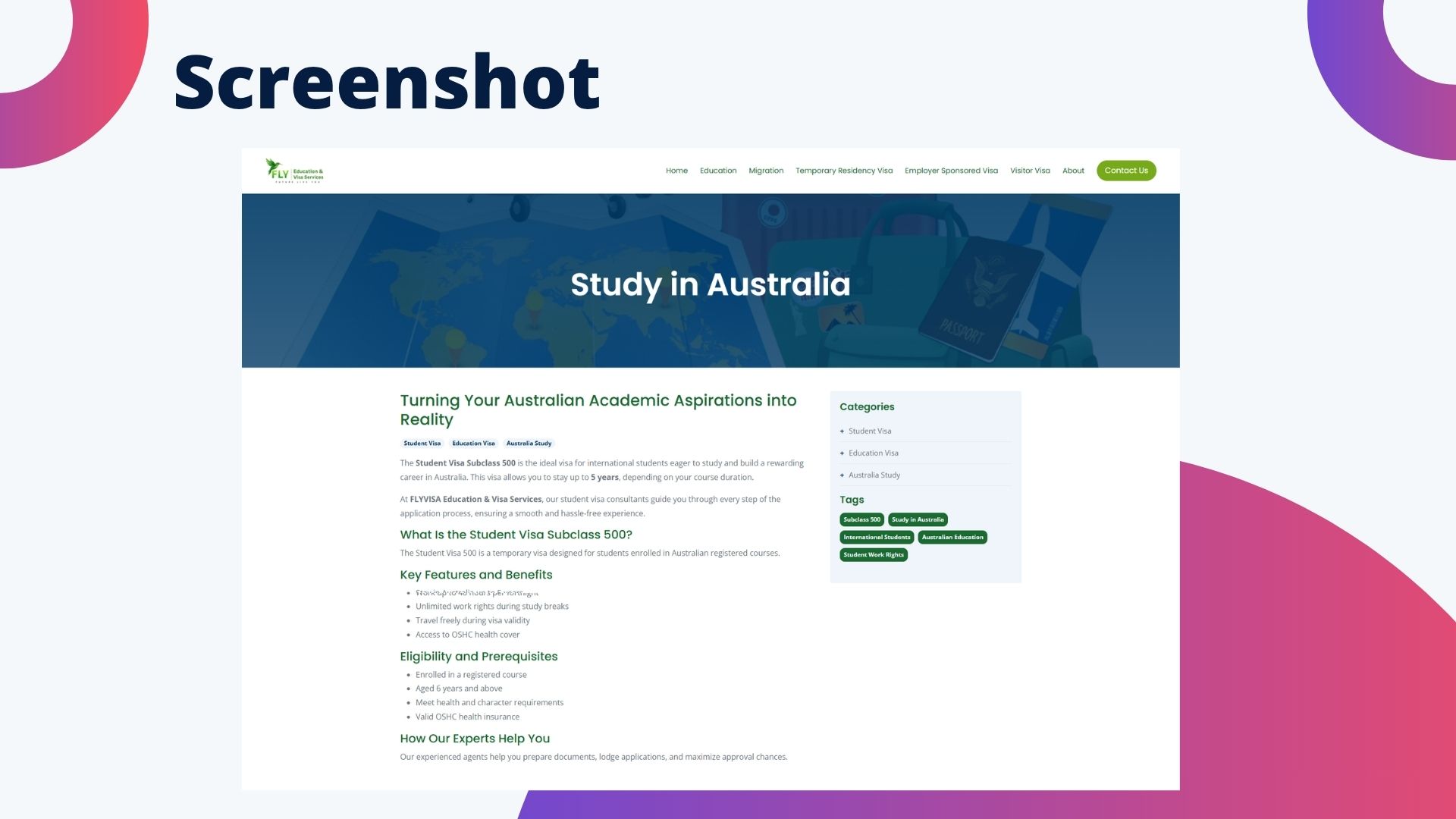 Education and Visa Services